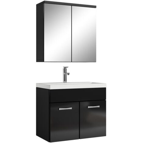 Mobile bagno con 2 cassetti Adam105 nero frassinato