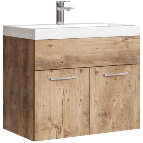 Mobile da bagno Montreal 01 60cm Rovere Castagno - armadio mobiletto lavabo