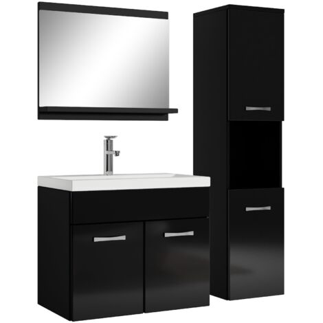 Mobile da bagno Montreal 60cm Nero Lucido - armadio mobiletto lavabo