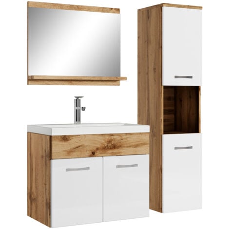 Mensola in legno per Lavabo da appoggio cm 190 Sky Finitura Rovere