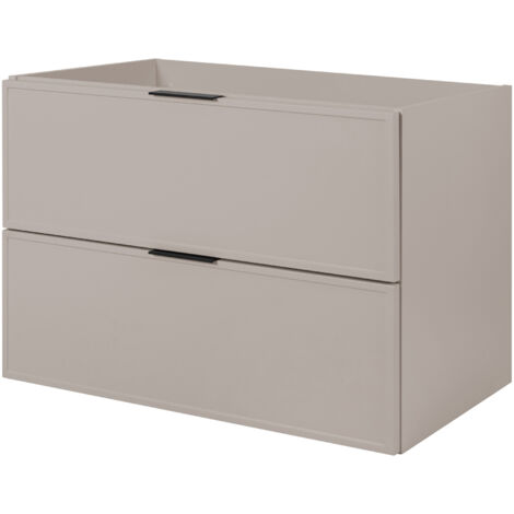 Mobile da bagno, Nero Opaco, 100 x 57 x 46 cm, Maniglie Dorate