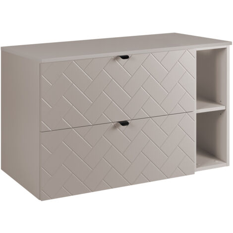 Mobile da bagno, Nero Opaco, 120 x 57 x 46 cm, Maniglie Dorate