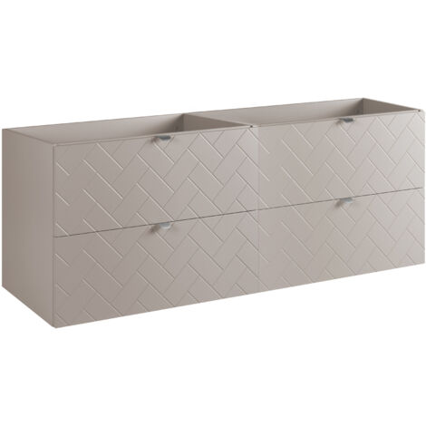 Mobile da bagno, Nero Opaco, 160 x 57 x 46 cm, Maniglie Argento