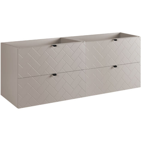Mobile da bagno, Nero Opaco, 160 x 57 x 46 cm, Maniglie Nere