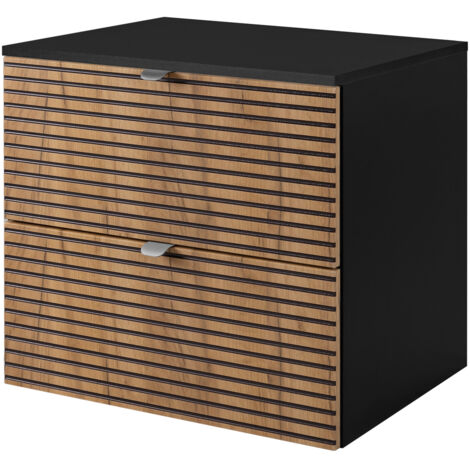 Mobile da bagno, Nero Opaco, 60 x 57 x 46 cm