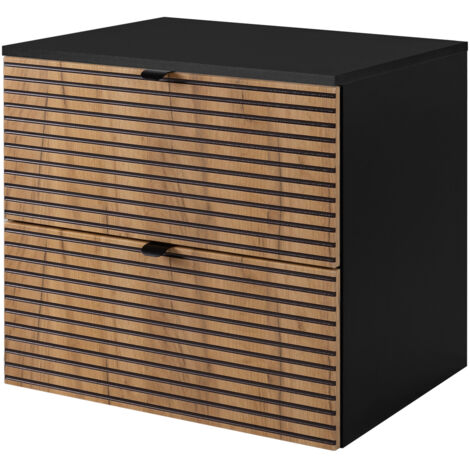 Mobile da bagno, Nero Opaco, 60 x 57 x 46 cm