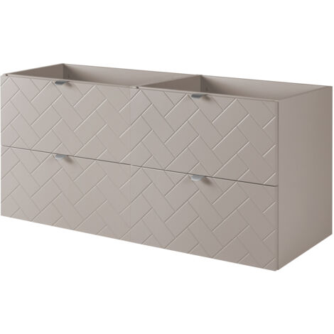 Mobile da bagno, Nero Opaco, 60 x 57 x 46 cm, Maniglie Argento