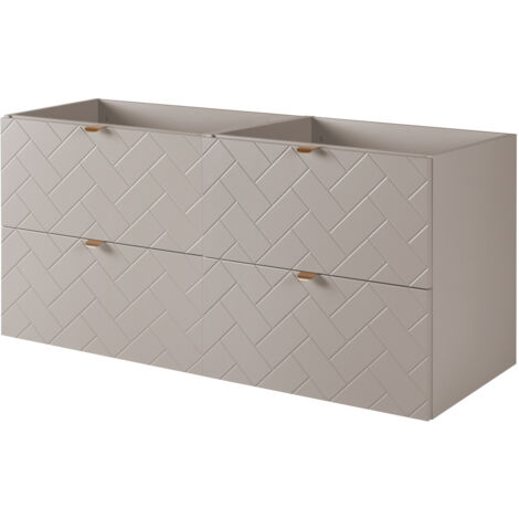 Mobile da bagno, Nero Opaco, 60 x 57 x 46 cm, Maniglie Dorate
