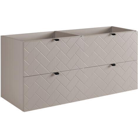 Mobile da bagno, Nero Opaco, 60 x 57 x 46 cm, Maniglie Nere