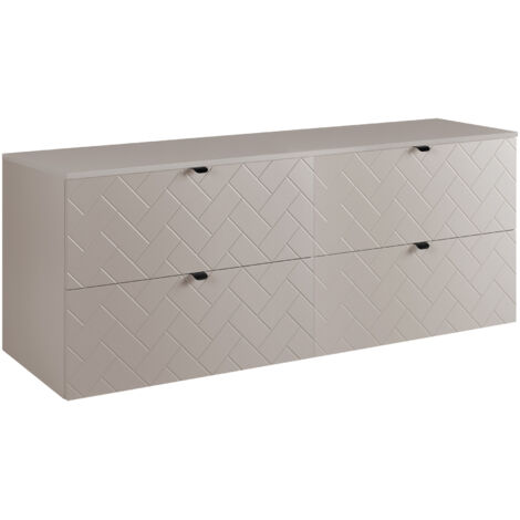 Mobile da bagno, Nero Opaco, 60 x 57 x 46 cm, Maniglie Nere
