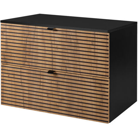 Mobile da bagno, Nero Opaco, 80 x 57 x 46 cm