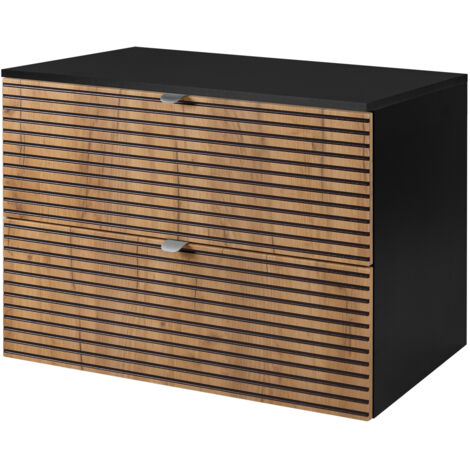 Mobile da bagno, Nero Opaco, 80 x 57 x 46 cm