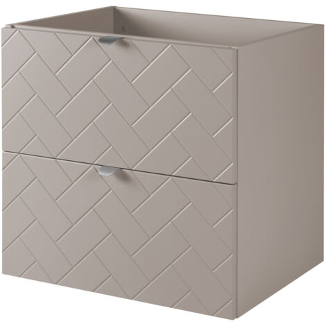 Mobile da bagno, Nero Opaco, 80 x 57 x 46 cm, Maniglie Argento