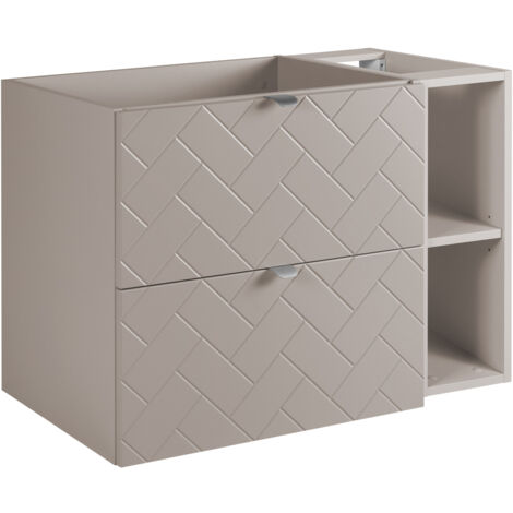 Mobile da bagno, Nero Opaco, 80 x 57 x 46 cm, Maniglie Argento