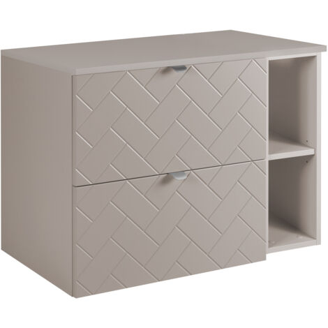 Mobile da bagno, Nero Opaco, 80 x 57 x 46 cm, Maniglie Argento