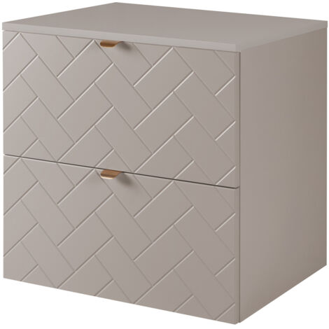 Mobile da bagno, Nero Opaco, 80 x 57 x 46 cm, Maniglie Dorate