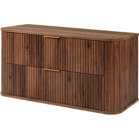 Mobile da bagno, Nero Opaco, maniglia dorata, 41,5 x 120 x 51,7 cm