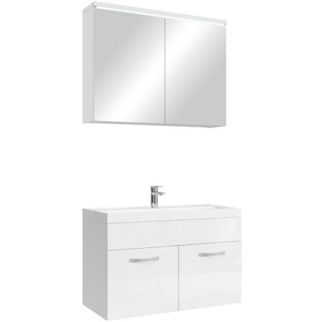 Mobile da bagno Paso 02 80cm Bianco Lucido - armadio mobiletto lavabo