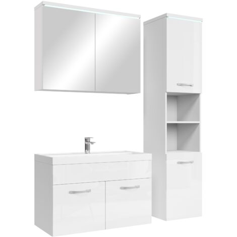 Mobile da bagno Paso 80cm Bianco Lucido - armadio mobiletto lavabo