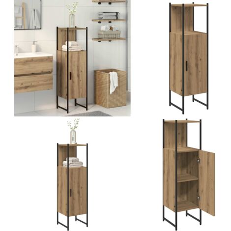 Mobile da Bagno Rovere 33x33x120,5 cm Legno Multistrato - Armadio da bagno - Armadio da bagno in legno