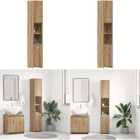 Mobile da Bagno Rovere Artigianale 30x30x183,5 cm in tecnico - Armadio da bagno - Armadio in tecnico