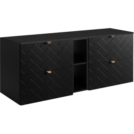 Mobile da bagno, Rovere Artigianale Dorato, 160 x 57 x 46 cm, Maniglie Argento