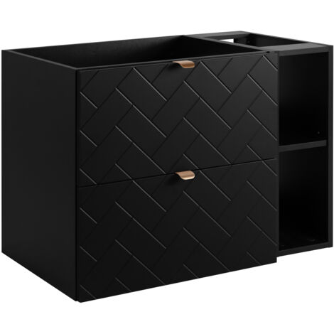 Mobile da bagno, Rovere Artigianale Dorato, 80 x 57 x 46 cm, Maniglie Argento