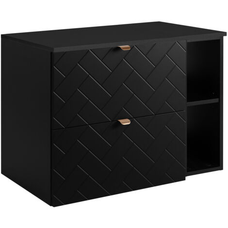 Mobile da bagno, Rovere Artigianale Dorato, 80 x 57 x 46 cm, Maniglie Argento