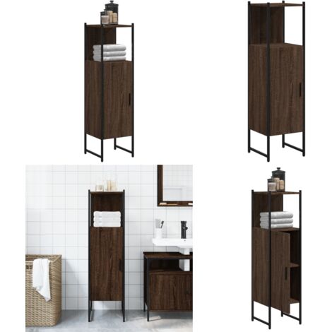 Mobile da Bagno Rovere Marrone 33x33x120,5 cm Legno Multistrato - Mobile da bagno in legno - Mobile da bagno marrone