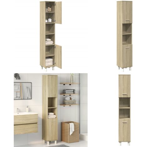 Mobile da Bagno Rovere Sonoma 30,5x30x179cm in Truciolato - Mobile in truciolato - Mobile da bagno Rovere Sonoma