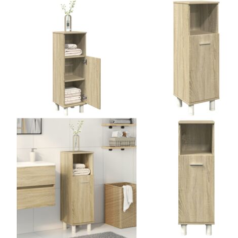 Mobile da Bagno Rovere Sonoma 30,5x30x95cm in Truciolato - Mobile da bagno in truciolato - Mobile da bagno rovere sonoma