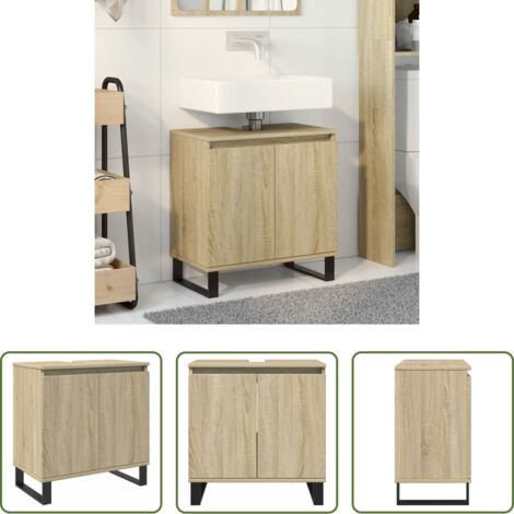 Mobile da bagno Rovere Sonoma -  Mobile da Bagno Rovere Sonoma 58x33x60 cm in Legno Multistrato