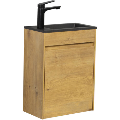Mobile da bagno Sinta 40 x 22 cm Lavabo rovere nero - Mobile contenitore Lavabo