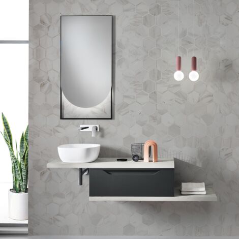 Mobile da bagno sospesa MIXI F doppio top e modulo 1 cassetto