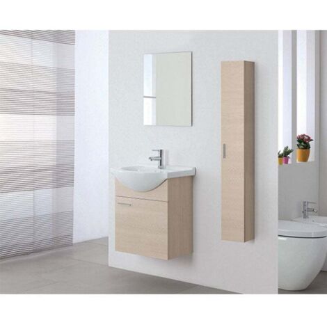 Mobile da bagno sospeso 55 cm 1 anta larice Stella Feridras