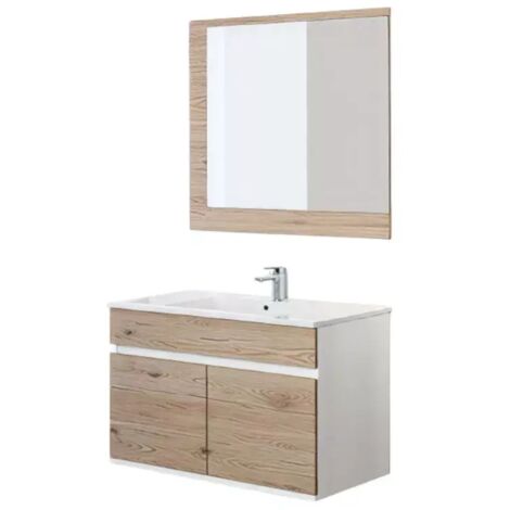 Mobile da bagno sospeso 90cm rovere con 2 ante Fabula Feridras