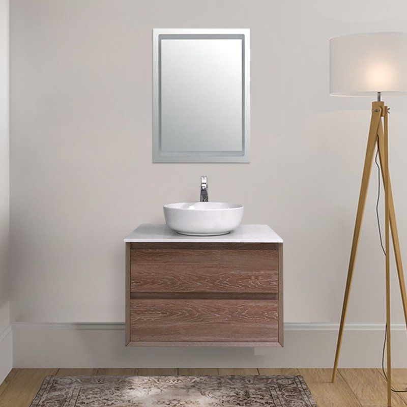 Mobile Bagno Sospeso Curvo 80 Cm.Mobile Da Bagno Sospeso Cm 80 Completo Di Specchio Sensore Led Serie Berna Spaber80