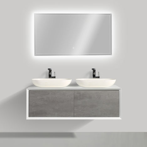 DICTAC Armadietto specchio bagno con luce e presa elettrica