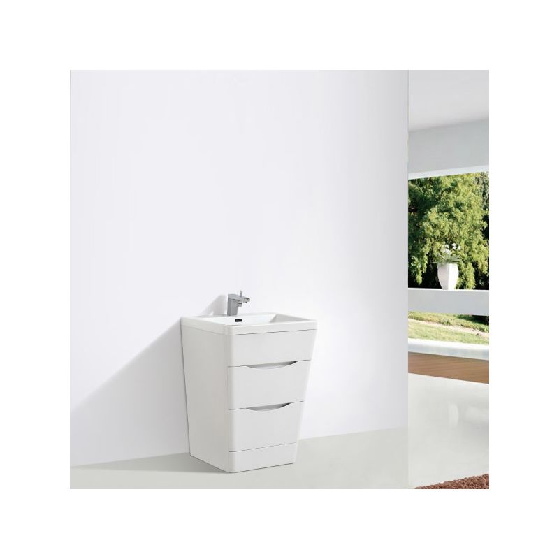 Bernstein - Set di mobili da bagno Victoria 650D Basic in bianco giglio con lavabo a incasso