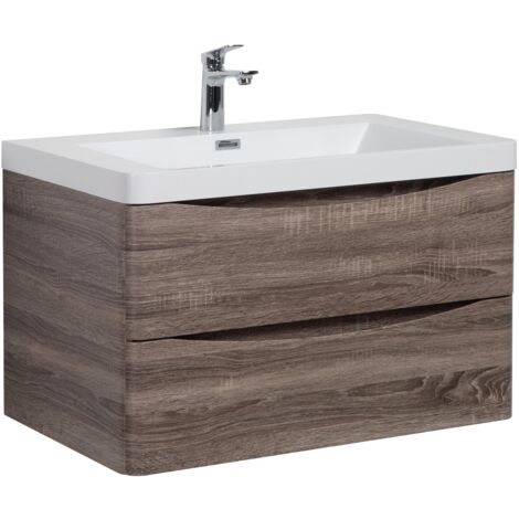 ARREDO BAGNO MOBILE CON PORTA LAVATRICE UL11 cm 131 TRANCHE ROVERE SCURO