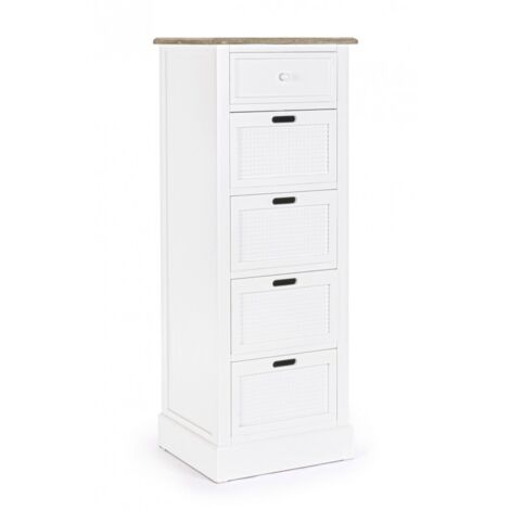 Mobile da bar "Dorotea" in MDF, con piano in paulownia e maniglie 47,5 x 40 x 128 cm