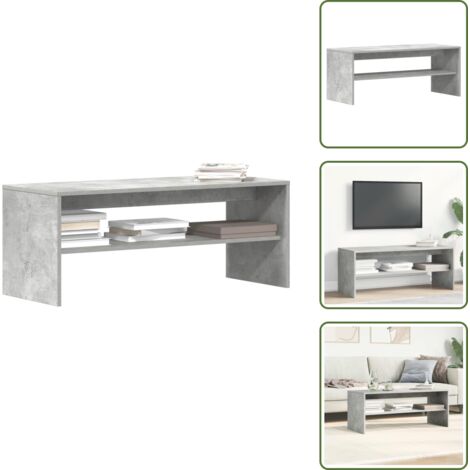 Mobile da Camera - vidaXL Mobile Porta TV Grigio Cemento 100x40x40cm in Legno Multistrato - Mobile in Legno Tecnico