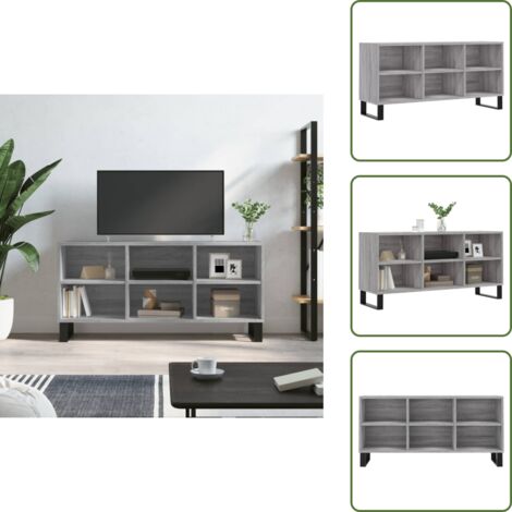 Mobile da camera - vidaXL Mobile TV Grigio Sonoma 103,5x30x50 cm in Legno Multistrato - Mobile in legno multistrato