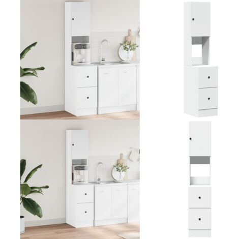 Mobile da Cucina Bianco 35x50x180 cm in Truciolato - Armadio da cucina - Armadio in truciolato