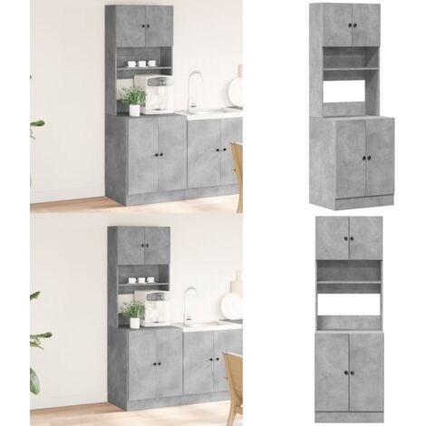 Mobile da Cucina Grigio 60x50x180 cm in Legno Multistrato - Armadio da cucina - Mobile da cucina