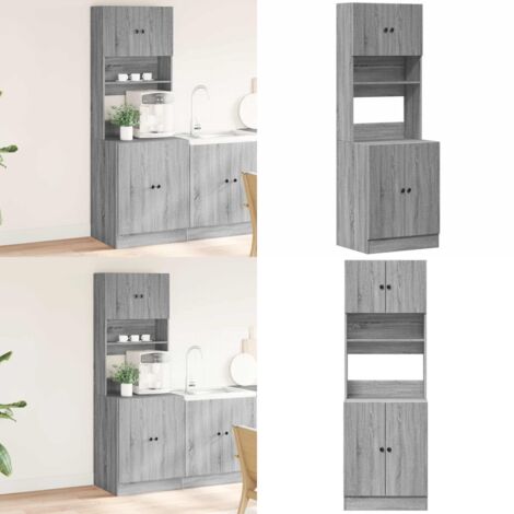 Mobile da Cucina Grigio Sonoma 60x50x180cm in Legno Multistrato - Armadio da cucina - Mobile da cucina