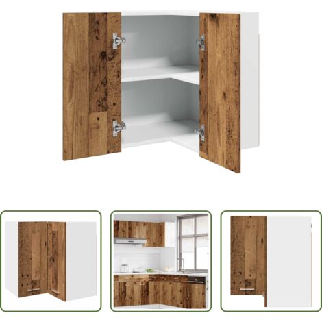 Mobile da cucina in truciolato -  Mobile Pensile Angolo “Lyon” Legno Vecchio 57x57x60