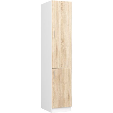 Mobile da cucina indipendente: 2 ante, 2 ripiani, bianco, Dimensioni mobile: larghezza: 60 cm, altezza: 85 cm, profondità: 46 cm.