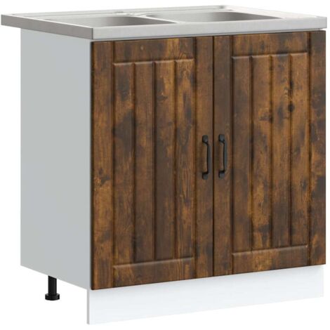 Mobile da cucina Lucca 2 pcs Marrone 80 x 46 x 81.5 cm vidaXL