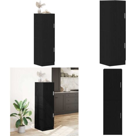 Mobile da Cucina Nero 38x41,5x131,5 cm Legno Multistrato - Mobile da cucina - Armadio in truciolato
